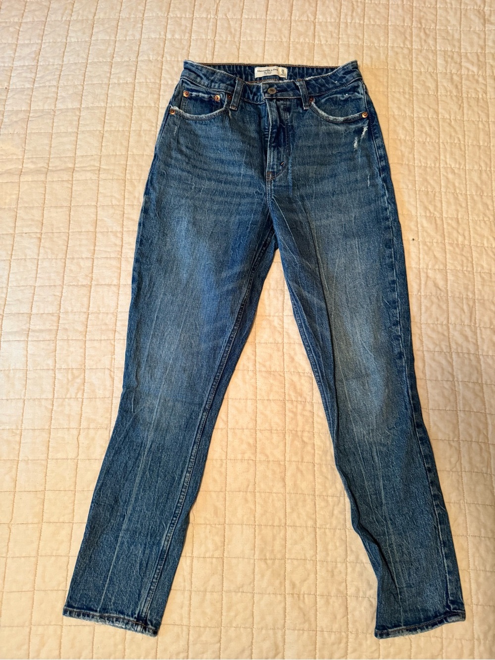 Abercrombie & Fitch Straight-Leg Dark Blue Jeans